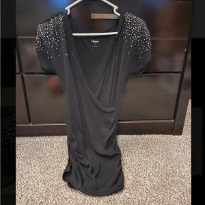 Express Womens small top embellished shoulders